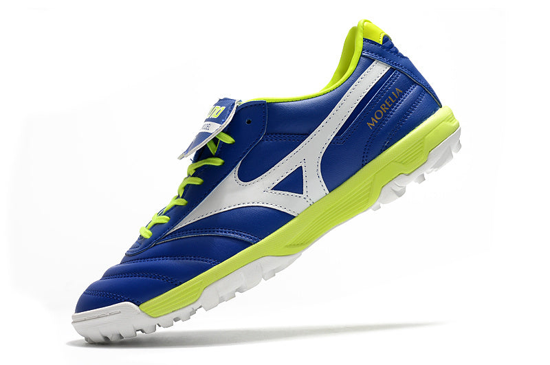 CHUTEIRA MIZUNO MORELIA II SOCIETY - AZUL, BRANCA E AMARELA
