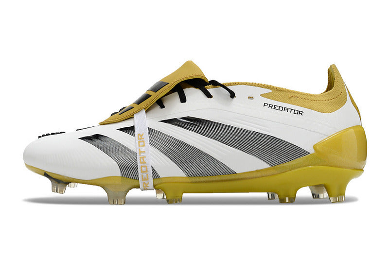 ADIDAS PREDATOR 24 FT ELITE CAMPO "STELLAR ICON" - BRANCA E DOURADA