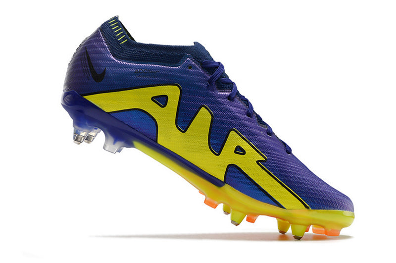 CHUTEIRA NIKE AIR ZOOM MERCURIAL VAPOR 15 ELITE TRAVA MISTA FIXA - ROXA E AMARELA
