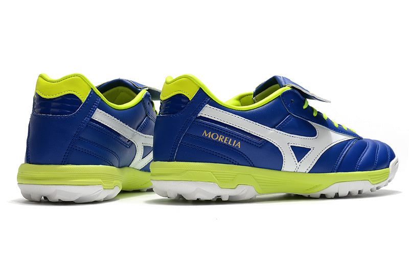 CHUTEIRA MIZUNO MORELIA II SOCIETY - AZUL, BRANCA E AMARELA