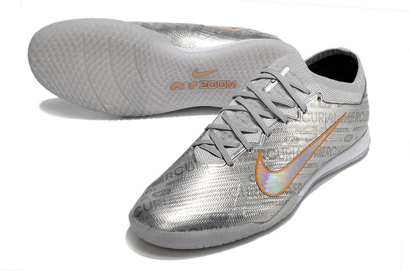 CHUTEIRA NIKE AIR ZOOM MERCURIAL VAPOR 15 ELITE FUTSAL "ANNIVERSARY" - PRATA