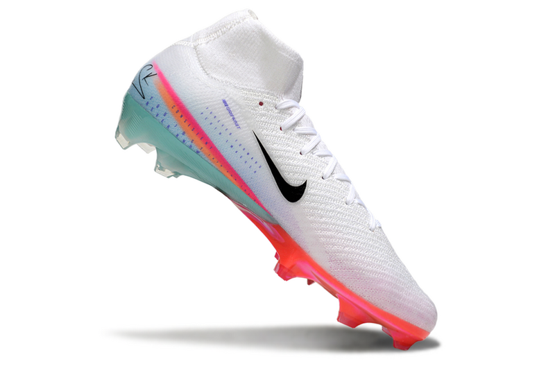 CHUTEIRA NIKE AIR ZOOM MERCURIAL SUPERFLY 10 ELITE CAMPO - BRANCA E COLORIDA