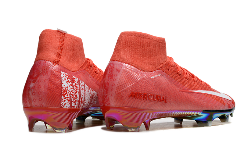CHUTEIRA NIKE AIR ZOOM MERCURIAL SUPERFLY 10 ELITE CAMPO - VERMELHA E BRANCA