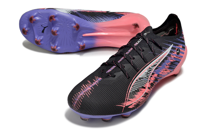 CHUTEIRA PUMA ULTRA 5 ULTIMATE CAMPO - PRETA E ROSA