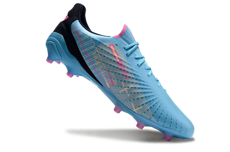 CHUTEIRA PUMA KING FG/AG CAMPO - AZUL E ROSA