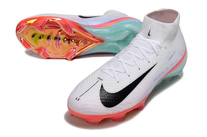 CHUTEIRA NIKE AIR ZOOM MERCURIAL SUPERFLY 10 ELITE CAMPO - BRANCA E COLORIDA