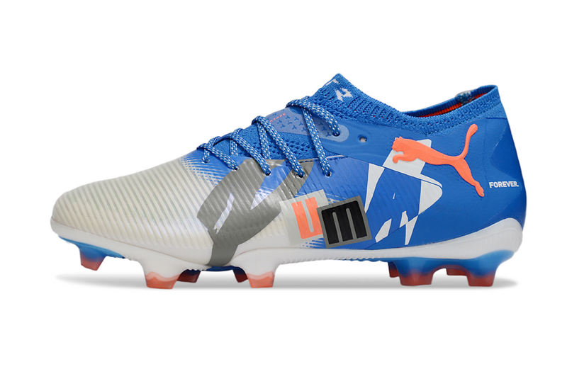 CHUTEIRA PUMA FUTURE 8 ULTIMATE LOW CAMPO - AZUL E CINZA