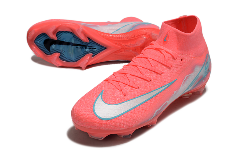 CHUTEIRA NIKE AIR ZOOM MERCURIAL SUPERFLY 10 ELITE CAMPO - ROSA E AZUL