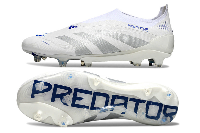 ADIDAS PREDATOR 25 LACELESS ELITE CAMPO "POLAR VICTORY" - BRANCA E AZUL