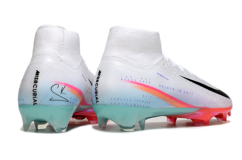 CHUTEIRA NIKE AIR ZOOM MERCURIAL SUPERFLY 10 ELITE CAMPO - BRANCA E COLORIDA