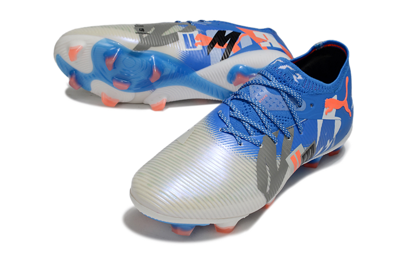 CHUTEIRA PUMA FUTURE 8 ULTIMATE LOW CAMPO - AZUL E CINZA