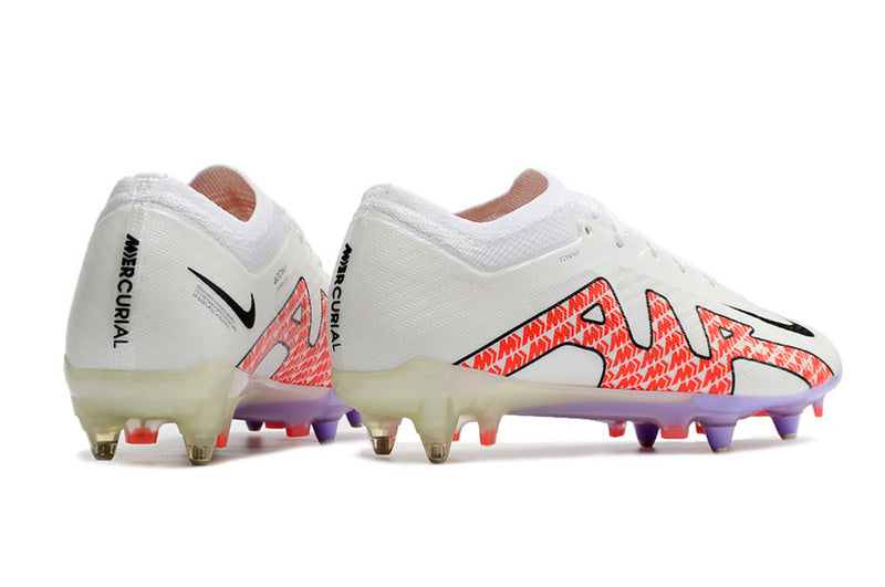 CHUTEIRA NIKE AIR ZOOM MERCURIAL VAPOR 15 ELITE TRAVA MISTA FIXA "DISRUPTION" - BRANCA E VERMELHO