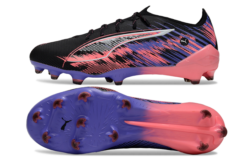 CHUTEIRA PUMA ULTRA 5 ULTIMATE CAMPO - PRETA E ROSA