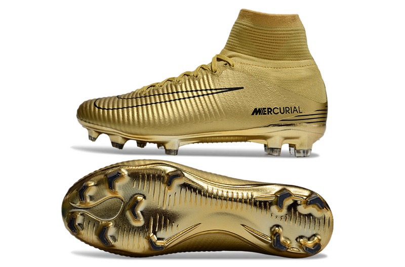 CHUTEIRA NIKE MERCURIAL SUPERFLY 5 ELITE CAMPO - DOURADA