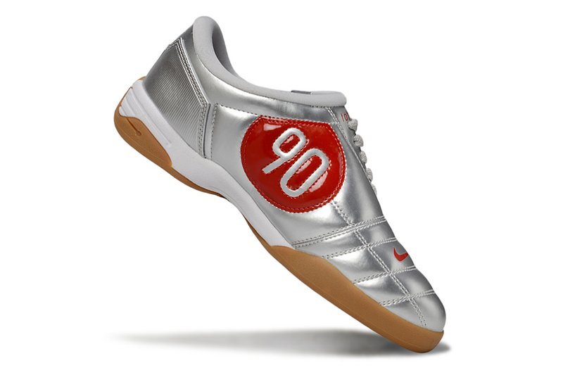 CHUTEIRA NIKE TOTAL 90 III FUTSAL - CINZA E VERMELHA