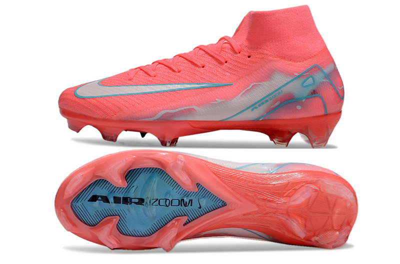 CHUTEIRA NIKE AIR ZOOM MERCURIAL SUPERFLY 10 ELITE CAMPO - ROSA E AZUL