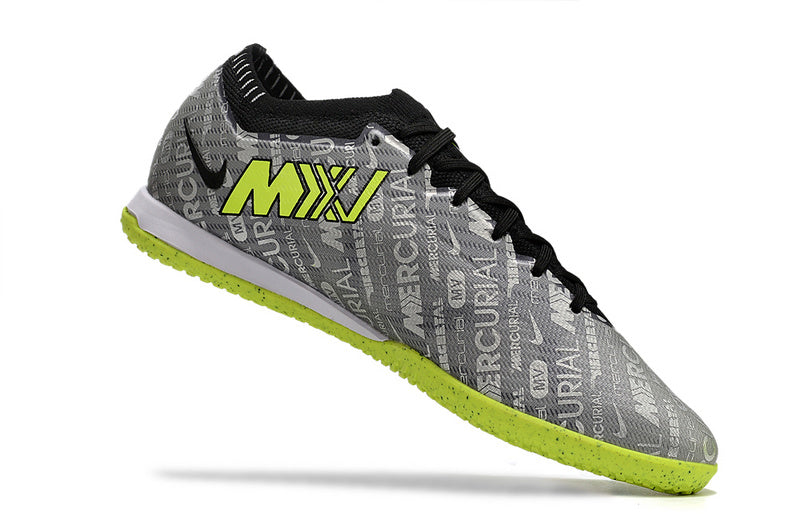 CHUTEIRA NIKE AIR ZOOM MERCURIAL VAPOR 15 ELITE FUTSAL "ANNIVERSARY"- PRATA E VERDE
