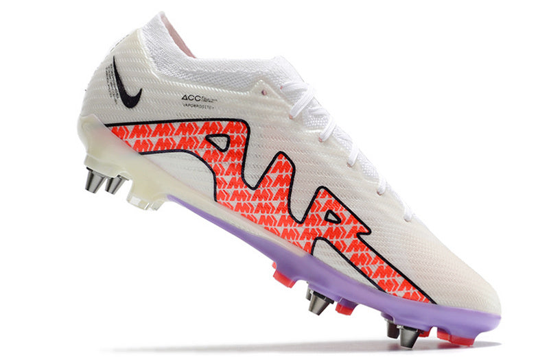 CHUTEIRA NIKE AIR ZOOM MERCURIAL VAPOR 15 ELITE TRAVA MISTA "DISRUPTION" - BRANCA E VERMELHA