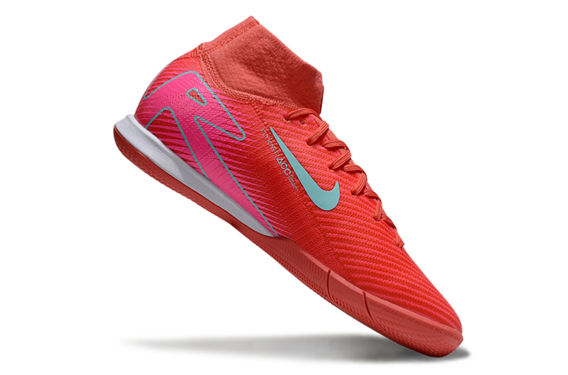 CHUTEIRA NIKE AIR ZOOM MERCURIAL SUPERFLY 10 ELITE FUTSAL "MAD ENERGY" - VERMELHA E CIANO