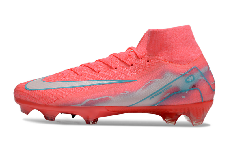 CHUTEIRA NIKE AIR ZOOM MERCURIAL SUPERFLY 10 ELITE CAMPO - ROSA E AZUL