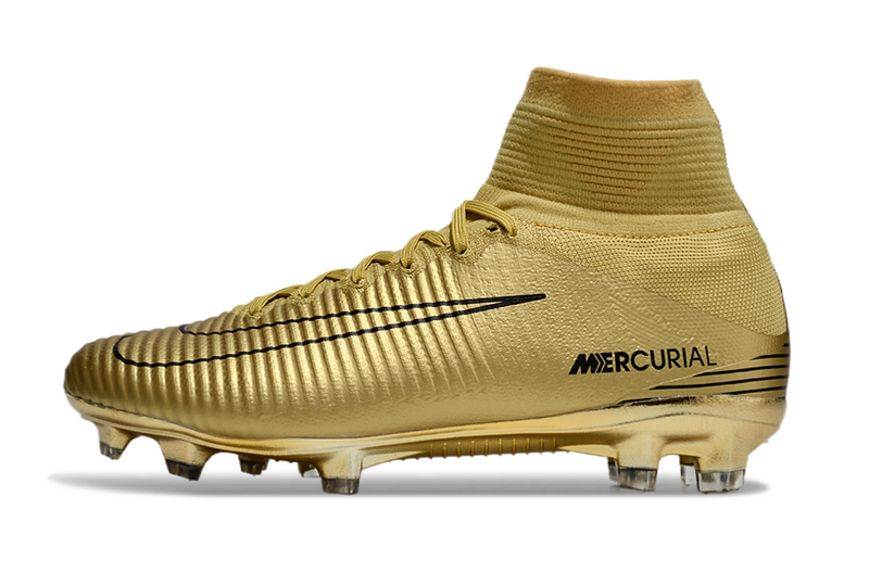 CHUTEIRA NIKE MERCURIAL SUPERFLY 5 ELITE CAMPO - DOURADA