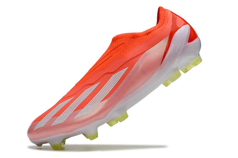 CHUTEIRA ADIDAS X CRAZYFAST+ CAMPO "ENERGY CITRUS"  - VERMELHA E BRANCA