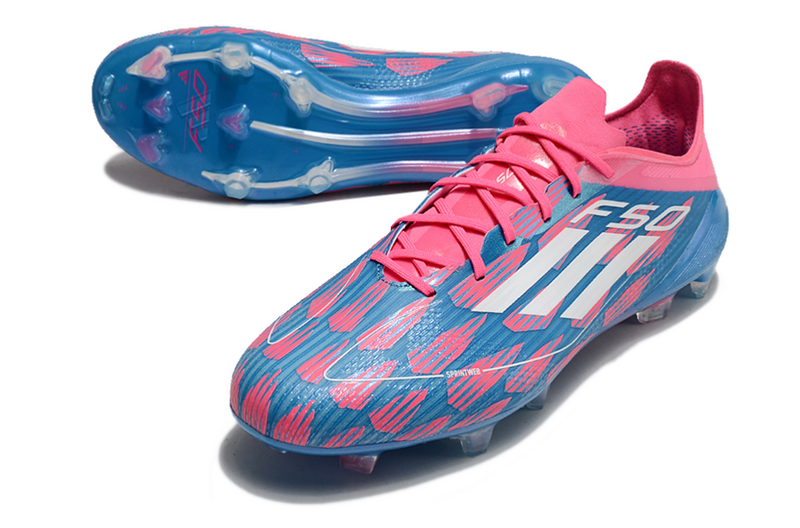 CHUTEIRA ADIDAS F50 ELITE CAMPO "REEMERGENCE" - AZUL E ROSA