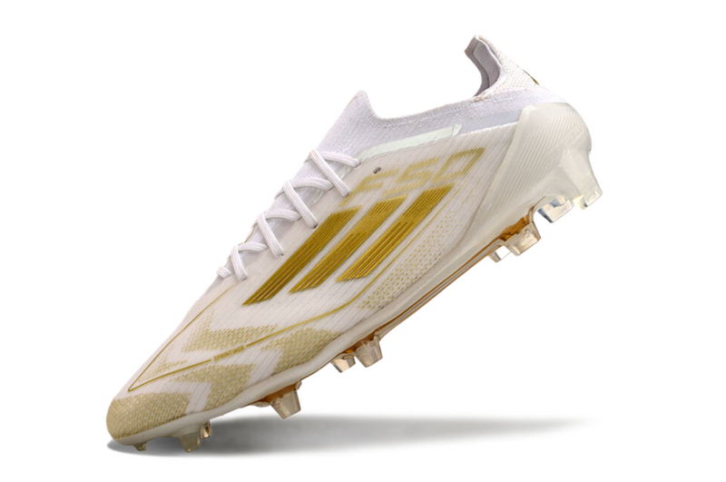 ADIDAS F50.1 ELITE CAMPO  "DAY SPARK" – BRANCA E DOURADA