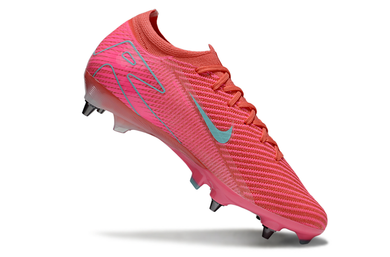 CHUTEIRA NIKE AIR ZOOM MERCURIAL VAPOR 16 ELITE TRAVA MISTA "MAD ENERGY" - VERMELHA E CIANO