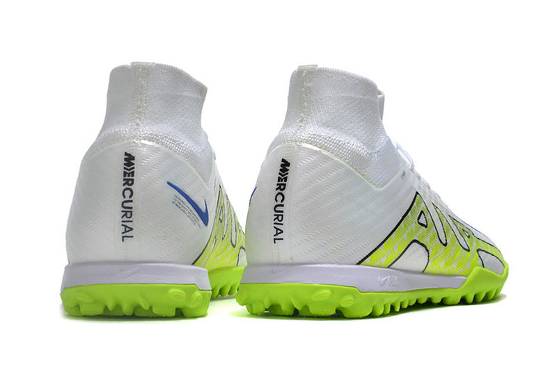CHUTEIRA NIKE MERCURIAL AIR ZOOM SUPERFLY 9 ELITE SOCIETY - BRANCA E VERDE