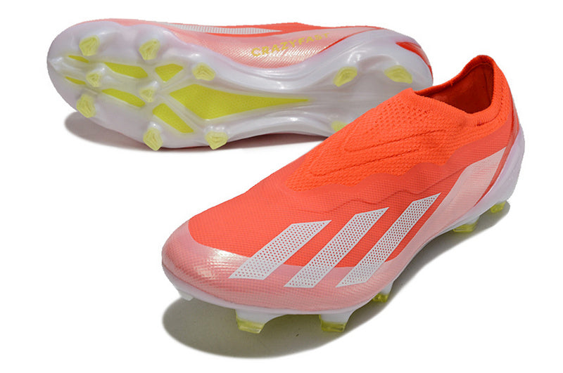 CHUTEIRA ADIDAS X CRAZYFAST+ CAMPO "ENERGY CITRUS"  - VERMELHA E BRANCA