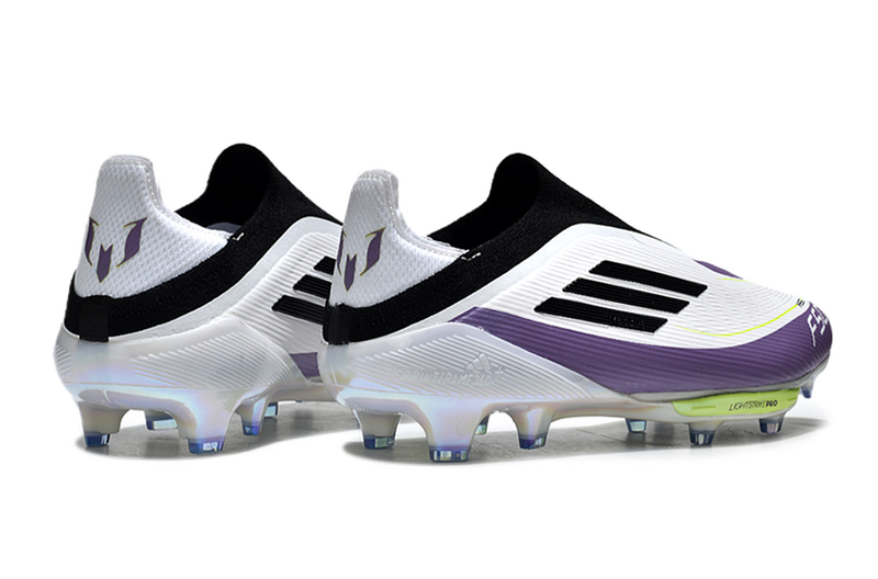 CHUTEIRA ADIDAS F50 LACELESS LIGHTSTRIKE PRO ELITE CAMPO - BRANCA E ROXA