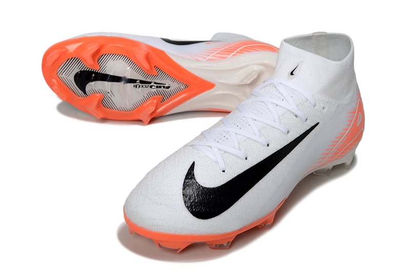 CHUTEIRA NIKE AIR ZOOM MERCURIAL SUPERFLY 10 ELITE CAMPO - BRANCA E LARANJA