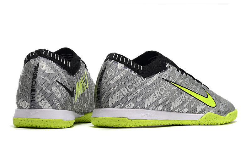 CHUTEIRA NIKE AIR ZOOM MERCURIAL VAPOR 15 ELITE FUTSAL "ANNIVERSARY"- PRATA E VERDE