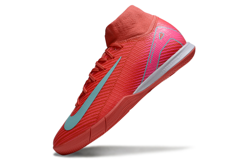 CHUTEIRA NIKE AIR ZOOM MERCURIAL SUPERFLY 10 ELITE FUTSAL "MAD ENERGY" - VERMELHA E CIANO