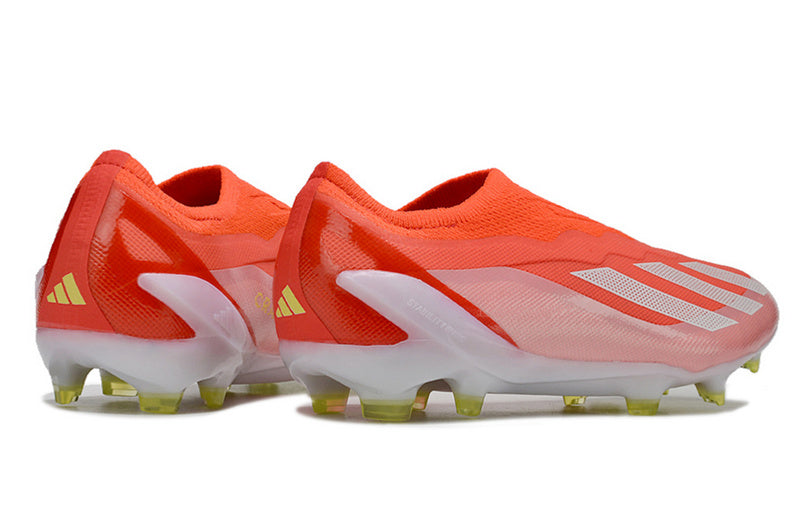CHUTEIRA ADIDAS X CRAZYFAST+ CAMPO "ENERGY CITRUS"  - VERMELHA E BRANCA