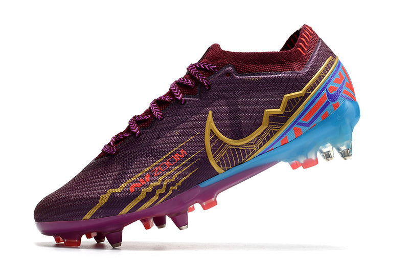 CHUTEIRA NIKE AIR ZOOM MERCURIAL VAPOR 15 ELITE TRAVA MISTA FIXA "MBAPPÉ" - VINHO