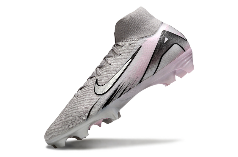 CHUTEIRA NIKE AIR ZOOM MERCURIAL SUPERFLY 10 ELITE CAMPO - CINZA E ROSA