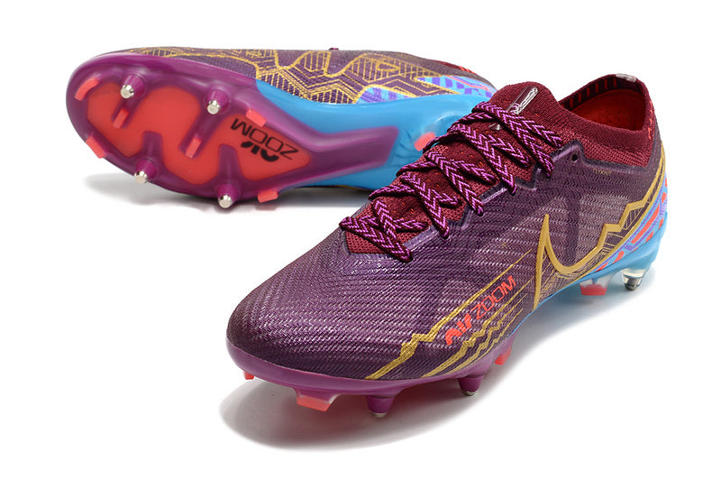 CHUTEIRA NIKE AIR ZOOM MERCURIAL VAPOR 15 ELITE TRAVA MISTA FIXA "MBAPPÉ" - VINHO