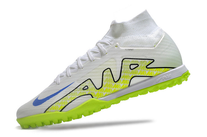 CHUTEIRA NIKE MERCURIAL AIR ZOOM SUPERFLY 9 ELITE SOCIETY - BRANCA E VERDE