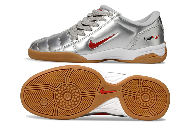 CHUTEIRA NIKE TOTAL 90 III FUTSAL - CINZA E VERMELHA