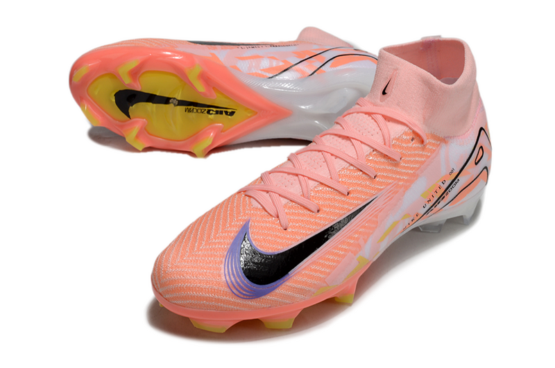 CHUTEIRA NIKE AIR ZOOM MERCURIAL SUPERFLY 10 ELITE CAMPO - LARANJA E BRANCA