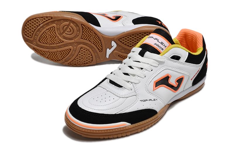 CHUTEIRA JOMA TOP FLEX FUTSAL - BRANCA E PRETA