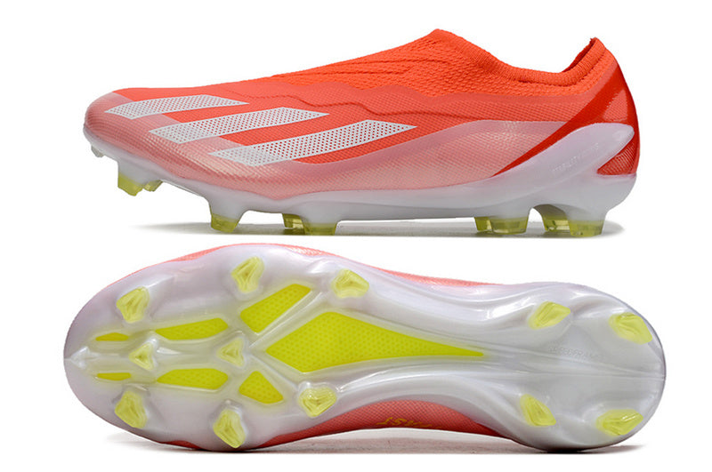 CHUTEIRA ADIDAS X CRAZYFAST+ CAMPO "ENERGY CITRUS"  - VERMELHA E BRANCA