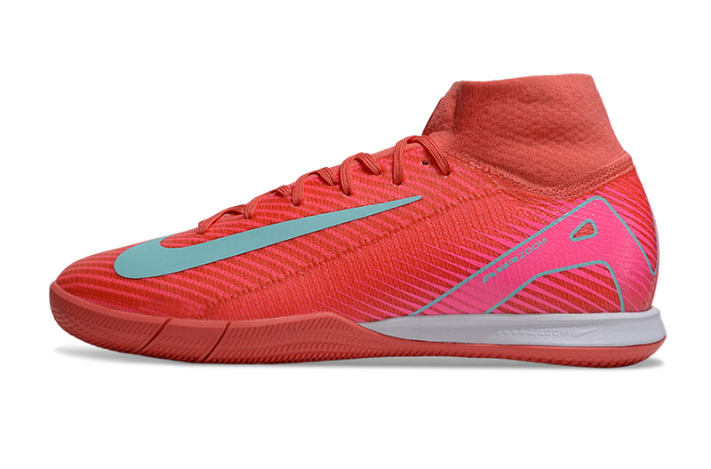 CHUTEIRA NIKE AIR ZOOM MERCURIAL SUPERFLY 10 ELITE FUTSAL "MAD ENERGY" - VERMELHA E CIANO