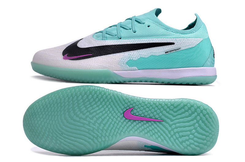 CHUTEIRA NIKE PHANTOM GX ELITE FUTSAL "READY" - AZUL E BRANCA