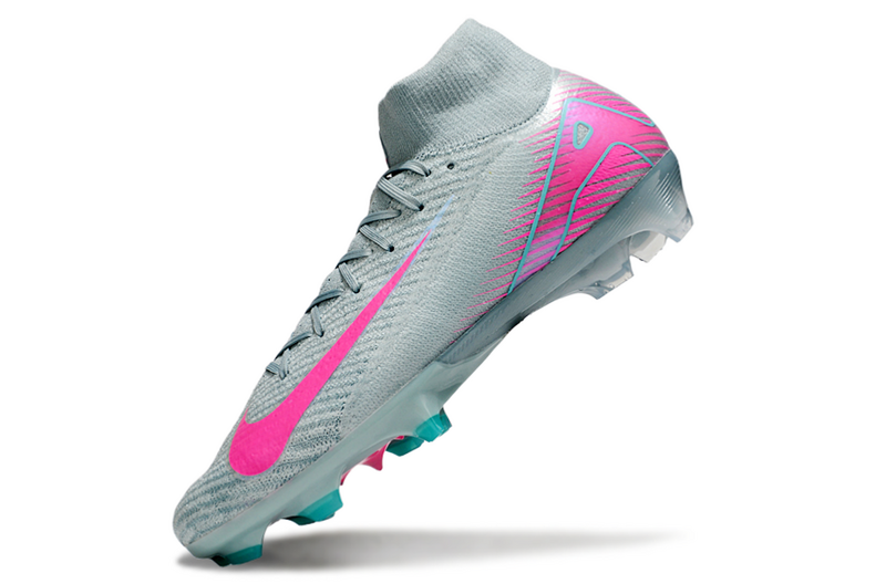 CHUTEIRA NIKE AIR ZOOM MERCURIAL SUPERFLY 10 ELITE CAMPO "PRISM" - VERDE E ROSA