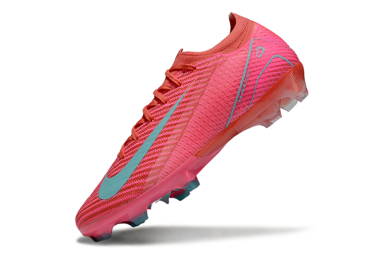 CHUTEIRA NIKE AIR ZOOM MERCURIAL VAPOR 16 ELITE CAMPO "MAD ENERGY" - VERMELHA E CIANO