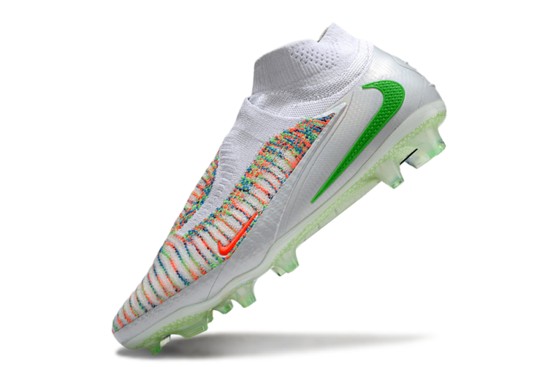 CHUTEIRA NIKE PHANTOM 6 HIGH ELITE CAMPO - BRANCA E COLORIDA