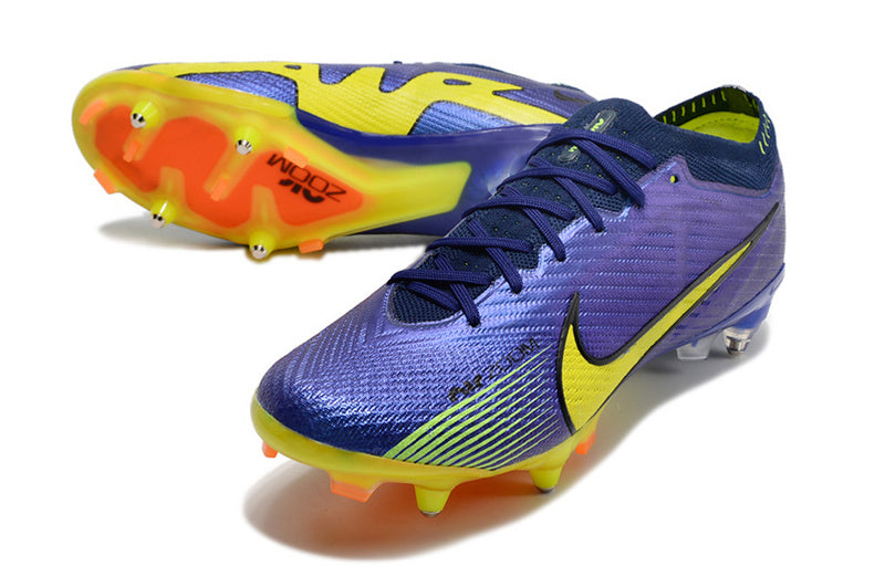 CHUTEIRA NIKE AIR ZOOM MERCURIAL VAPOR 15 ELITE TRAVA MISTA FIXA - ROXA E AMARELA